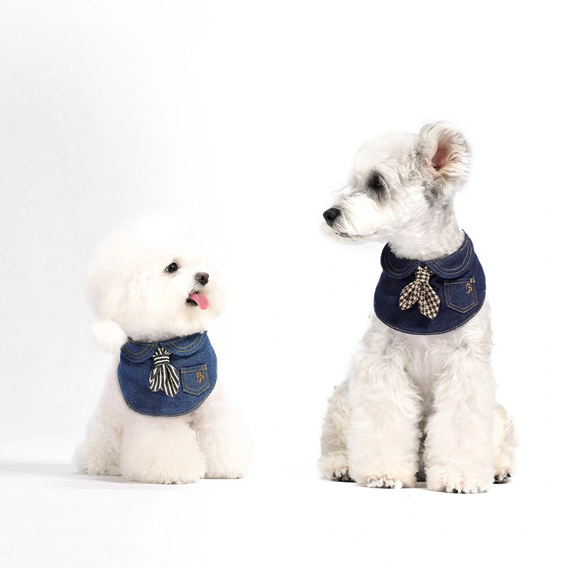 【新品預購中】Blue Port 牛仔復古領巾 圍兜