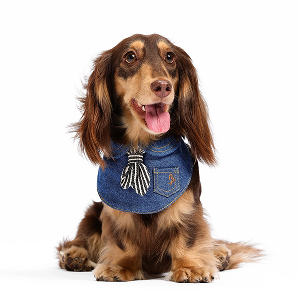 【新品預購中】Blue Port 牛仔復古領巾 圍兜