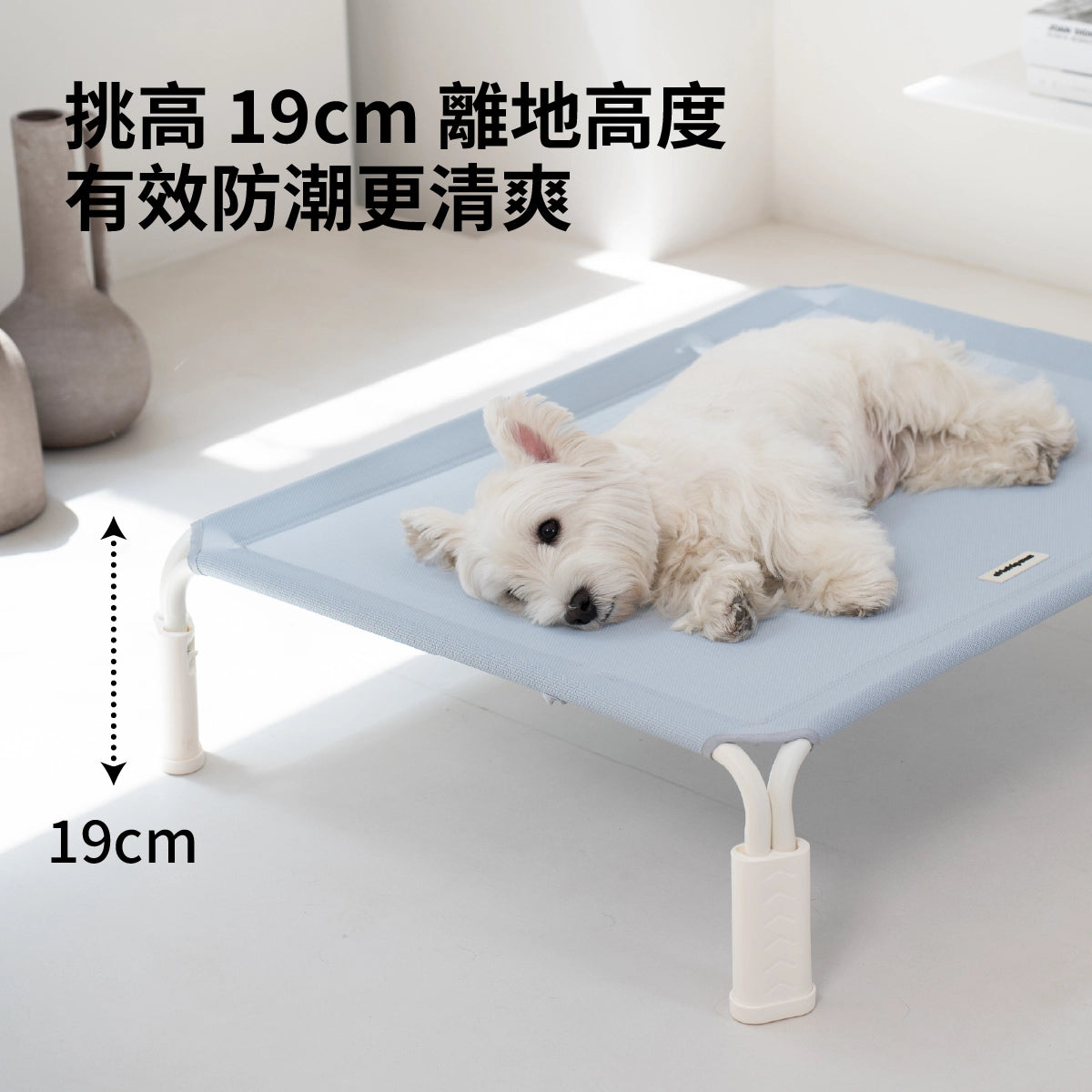 chichipaws 快拆寵物行軍床｜免工具秒速組裝・19cm高架隔地防潮・高密度特斯林網布抗抓・碳鋼輕量支架