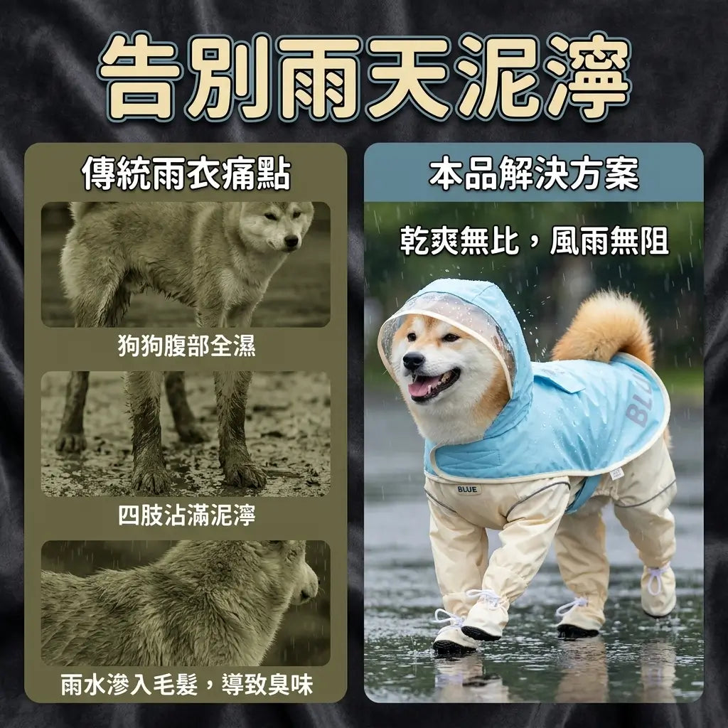 Blue Port 四腳防髒雨衣