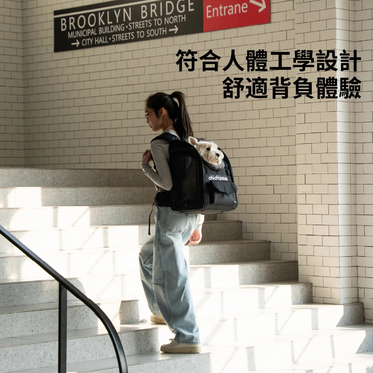 chichipaws 寵物旅行後背包｜人體工學護脊減壓・3面特斯林網窗透氣・可承重10kg・防逃脫內置安全繩