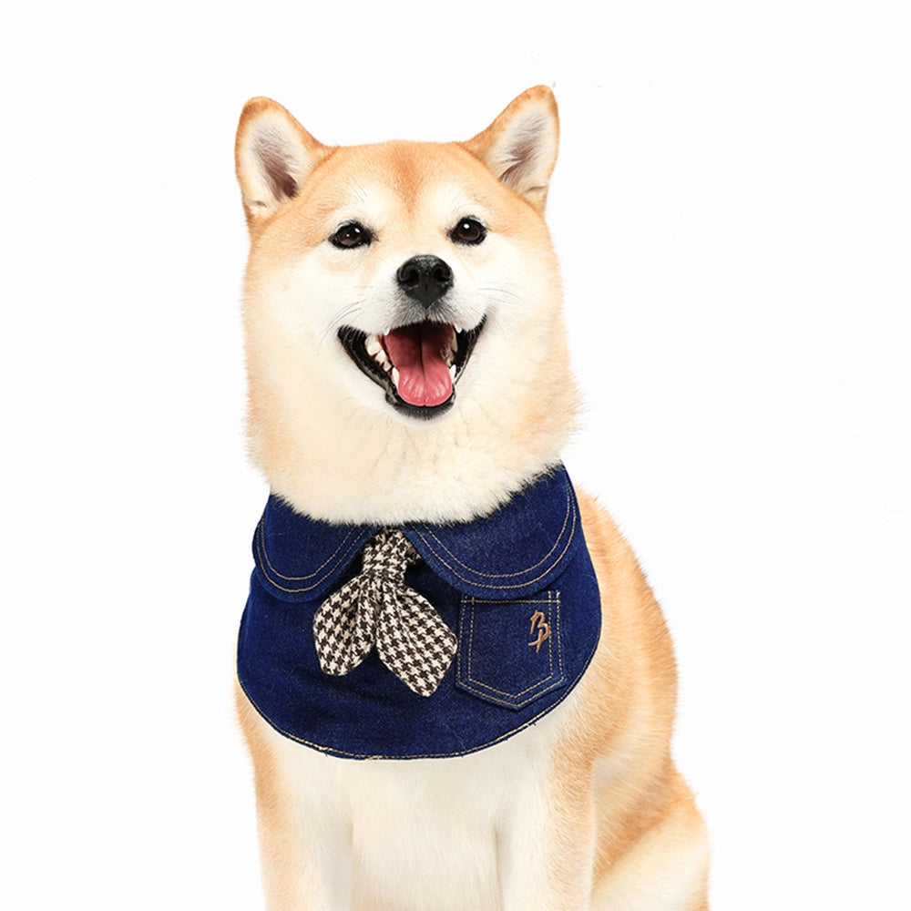 【新品預購中】Blue Port 牛仔復古領巾 圍兜