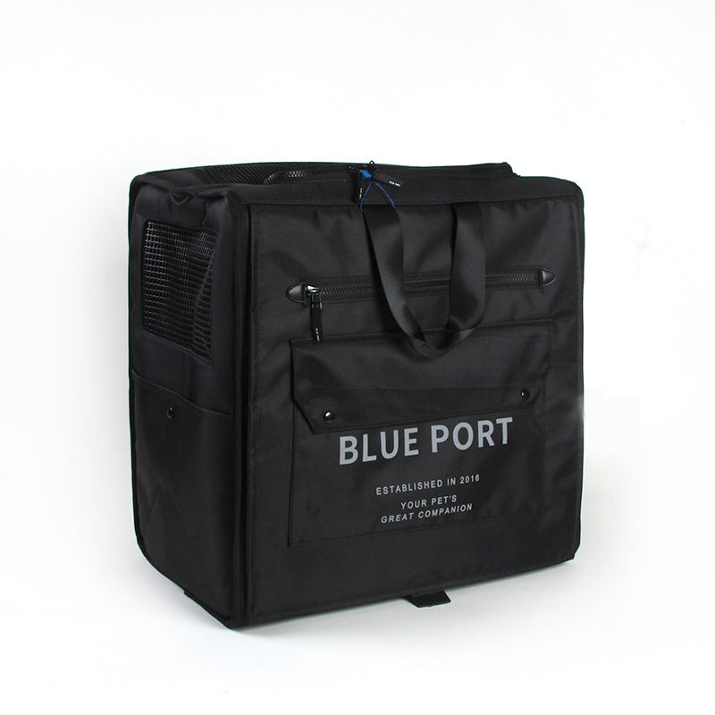 黑色大容量狗狗外出包，背部減壓設計，穩定好背｜Blue Port