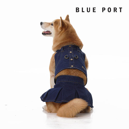 blueport-pet-outfit-denim-skirt-set