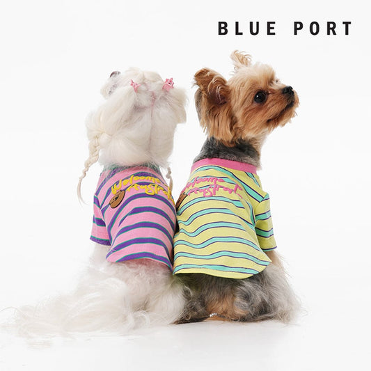 Blue Port 條紋印花T，亮色時尚設計，狗狗穿搭必備