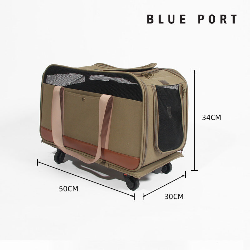 雙側收納空間，可放尿墊、零食等外出用品｜Blue Port