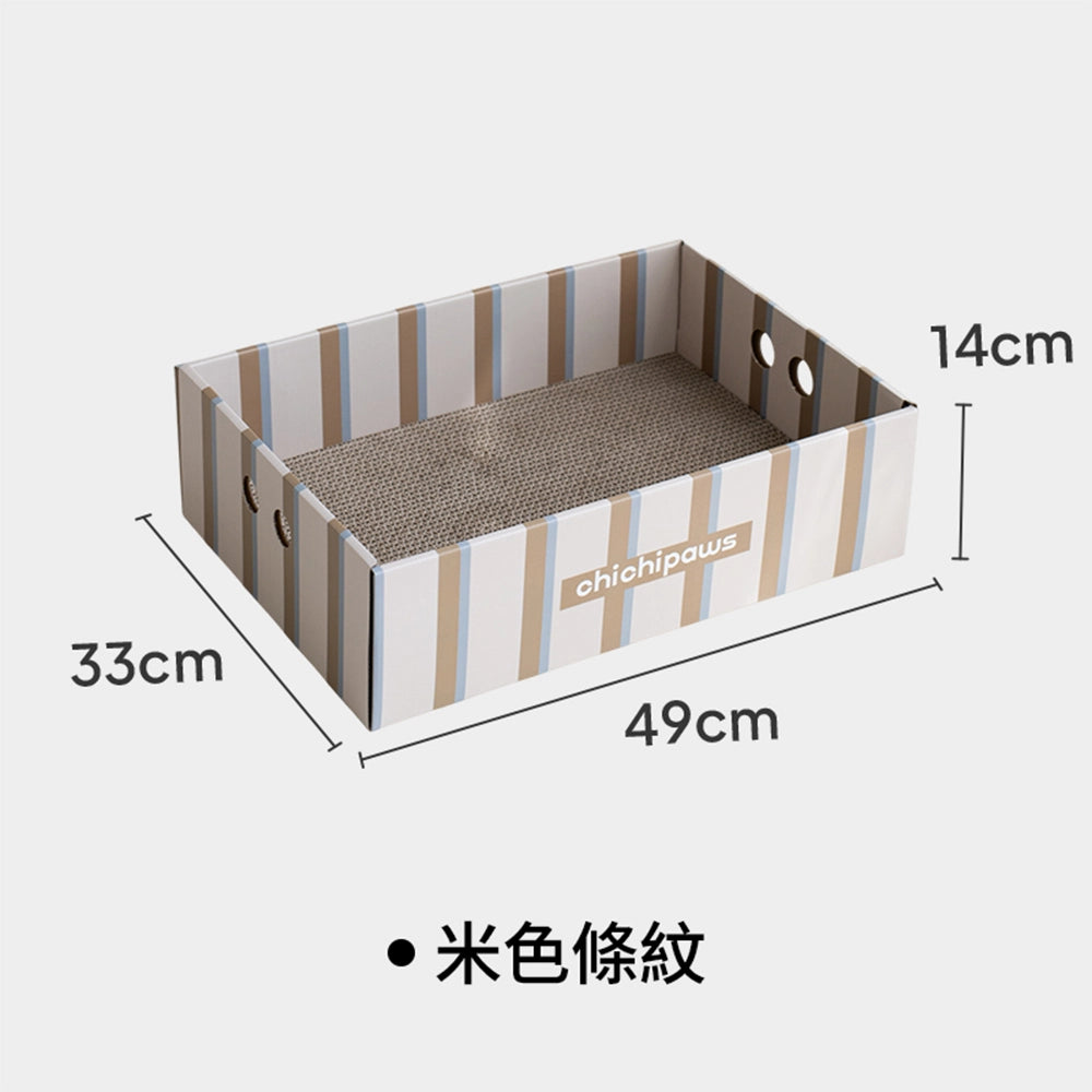 chichipaws｜二合一貓抓盒睡窩｜貓抓板・貓咪睡窩・高密度可替換瓦楞紙內芯・FSC環保認證・家具救星